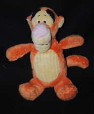 Peluche doudou tigrou DISNEY NICOTOY jaune orange noir nez rose 21 cm TTBE