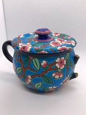 Ancien Sucrier Emaux De Longwy Service À Café Thé 1934 Dans l'état 1 Anse Cassée