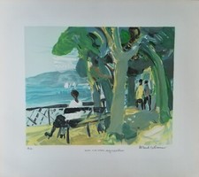 ROLAND LEFRANC LITHOGRAPHIE ORIGINALE SIGNEE LAC