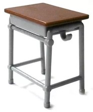 Mini bureau figurine (marron haut/foncé) "bureau et chaise d'école"