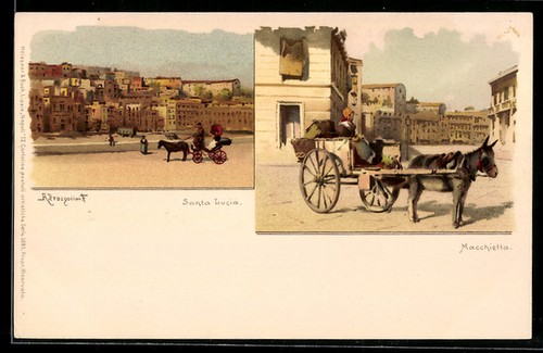 Lithographie napoli santa - lithographie, napoli,