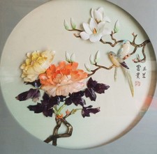 Ancien Tableau décor oiseaux