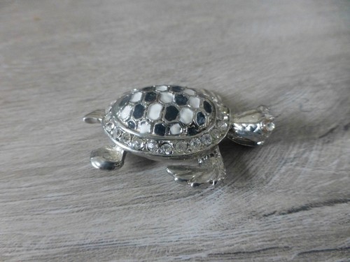 Ancien pendentif tortue strass - ancien,