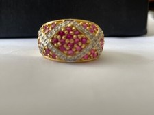 bague or 750 et rubis forme