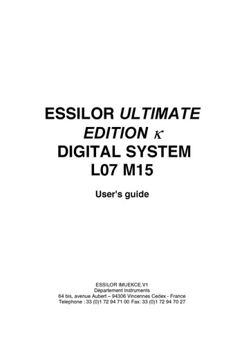 Essilor kappa user guide and - user,