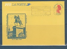 enveloppe entier repiqué Liberté Gandon congrès philatélique Lyon 1987 oblitéré