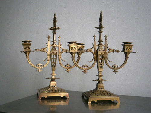 Paire chandeliers 1880 - paire, c-1880
