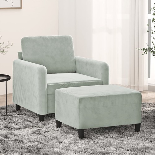 Fauteuil avec repose pied - avec, gris