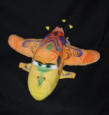 Peluche doudou avion Ishani DISNEY NICOTOY Film Planes jaune orange 26 cm TTBE