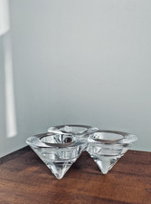 Bougeoir triple en verre –