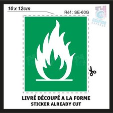 10 x 12 cm - FLAMME  - STICKERS AUTOCOLLANT ADHESIF - SE-60G