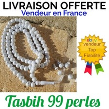 🌙 Tasbih Islam Chapelet musulman pas cher 99 grains Blanc LIVRAISON OFFERTE 🌙