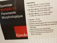 2 sommiers multiplis 16cm + matelas 600 ressorts ensachés, neufs, 90X190 EPEDA 