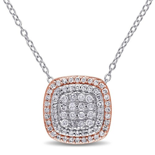 Pendentif double halo - double, argent