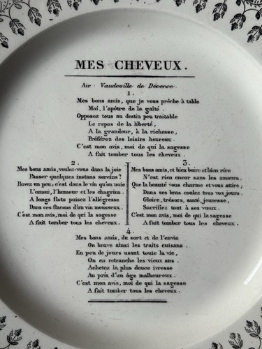 Assiette faïence parlante - assiette,