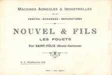 DEP 31 ANCIEN CHROMO LES FOUETS PAR ST FELIX NOUVEL ET FILS MACHINES AGRICOLES