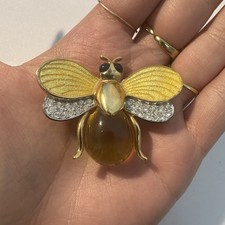 Broche Insecte, Jaune, Nacré