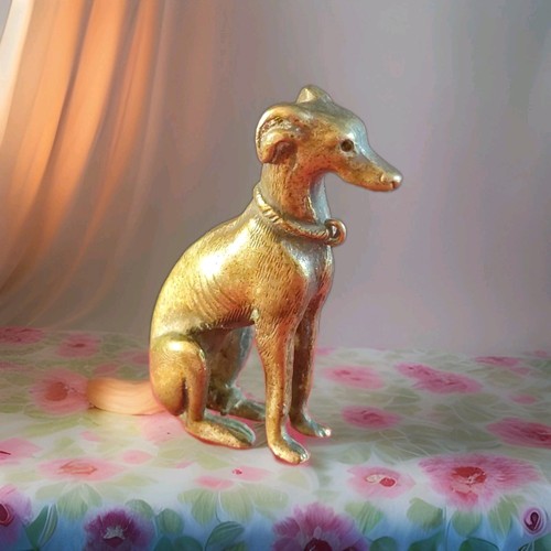 Lévrier assis bronze - ,