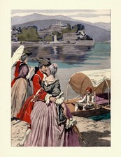 Auguste LEROUX . Casanova. l'embarquement pour les iles Borromées ! SUPERBE !