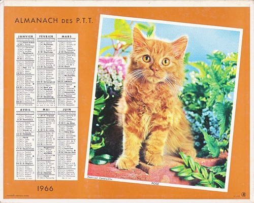 Calendrier oberthur 1966 - calendrier,