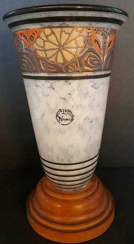 Vase verre socle - en, bois