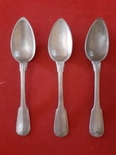3 anciennes cuillères à soupe étain marquées LAROCHE 19ème siècle .