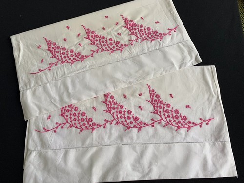 Pair vintage white cotton - pair,