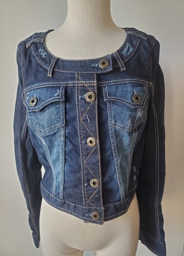 Veste jeans bolero col - jeans, rond