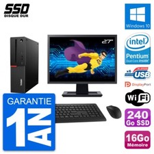 PC Lenovo M700 SFF Ecran 27" Intel G4400 RAM 16Go SSD 240Go Windows 10 Wifi