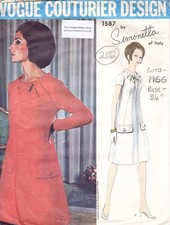 Patron De Couture Vintage Vogue 1966 B34" Robe (2382) Simonetta Vogue 1587