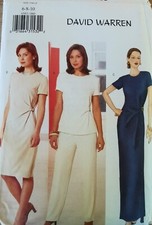 ??✂ 6583 PATRON BUTTERICK   DAVID WARREN PANTALON ROBE TOP  DRAPEE 34 AU 50