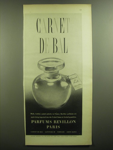 1947 revillon carnet bal - 1947, de
