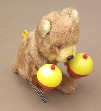 Ancien jouet à clé automate CARL ours aux maracas MARCHE voir vidéo automaton #4