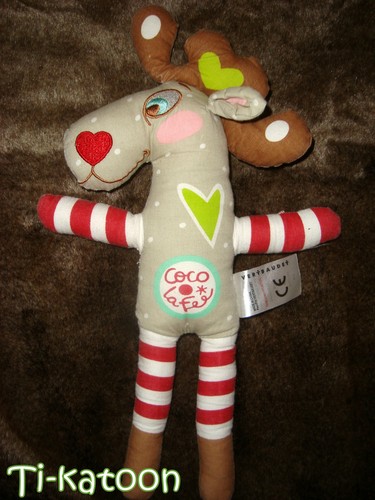Verbaudet doudou peluche elan - peluche,