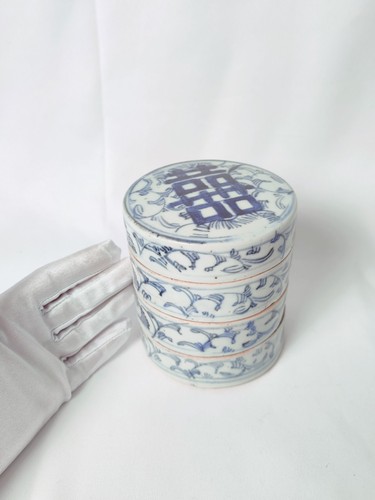 Boite porcelaine bleu - boite, en