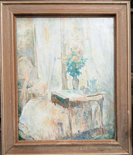 Huile sur toile bouquet - huile, de