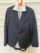 *** COSTUME BLEU MARINE & CHEMISE ENFANT COMMUNION CÉRÉMONIE T. 10 ANS TBE ***
