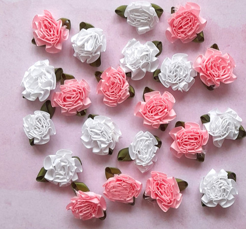 Fleurs satin roses - roses, ou