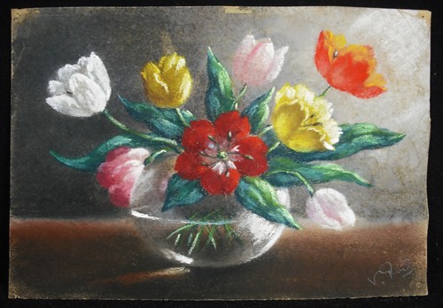 Dessin original aux - , pastels