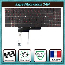 CLAVIER FRANÇAIS AZERTY MSI Sword 15 A12UC / A12UD / A12UE / A12UGS + rétro RED