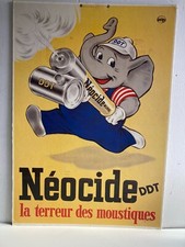 Affiche plaque Publicitaire cartonnée Néocide DDT La Terreur Des Moustiques 1995