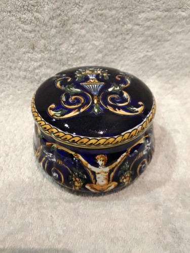 Bonbonnière faience gien - faience,