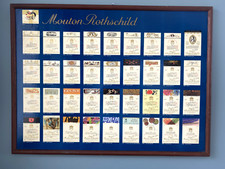 Poster-Affiche Mouton-Rothschild: Etiquettes 1924-1980-Eonologie-Vin-Pauillac