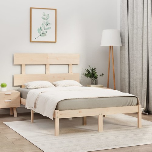 Cadre lit blanc bois - lit,