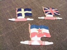 Lot 3 DRAPEAUX collection Biscuits L'ALSACIENNE Yougoslavie Suède Grande Bretagn