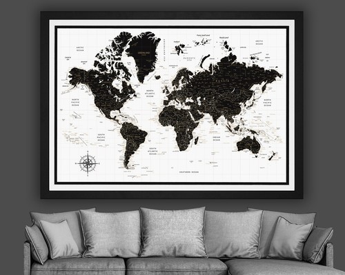 Push pin world travel - world,