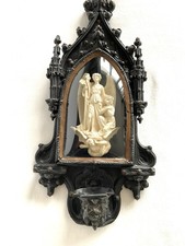 Sculpture écume de mer avec Cadre Gothique, L’archange Michaël  & Marié