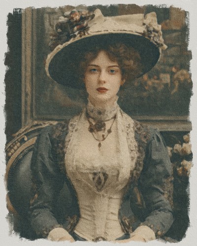 Elegant victorian woman oil - woman,