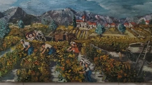 Peinture huile scène - à, de