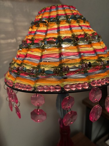 Unique lamp with - hand, beaded